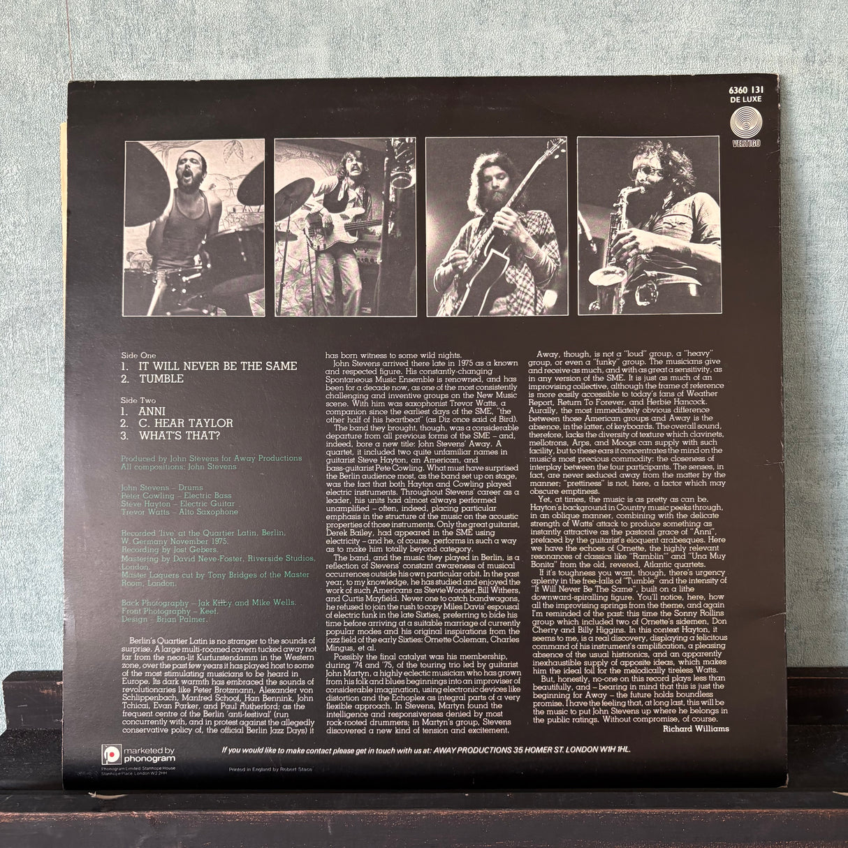 John Stevens - Away - Vertigo Spaceship Label - VINYL