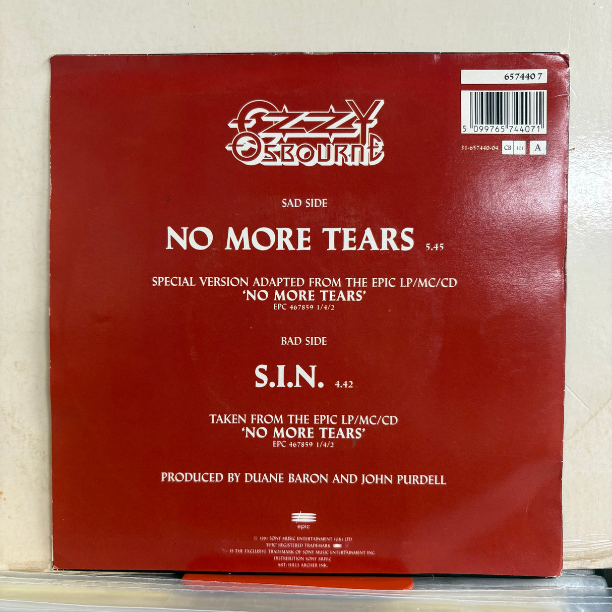 Ozzy Osbourne - No More Tears Vinyl