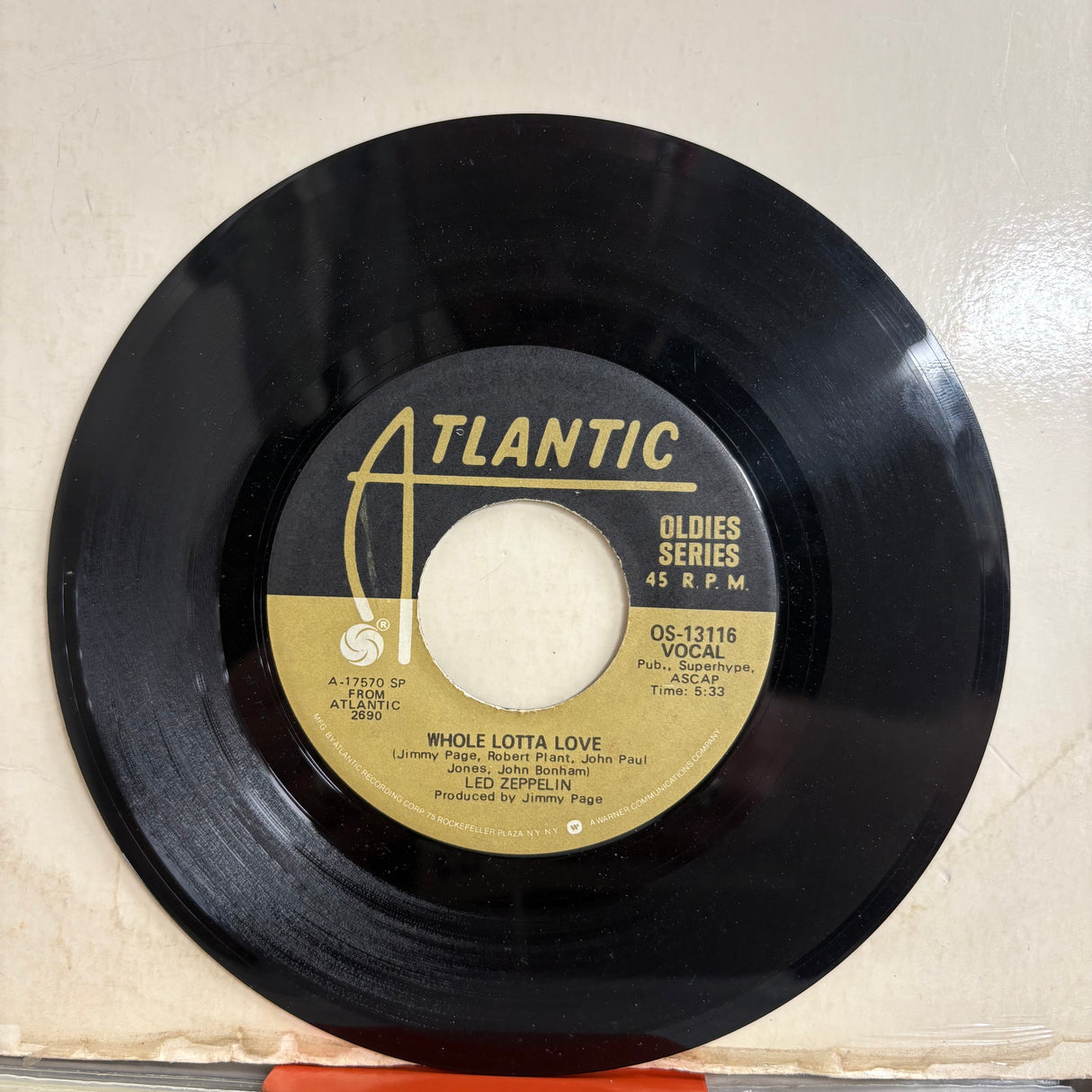 Led Zeppelin - Whole Lotta Love USA Single Vinyl