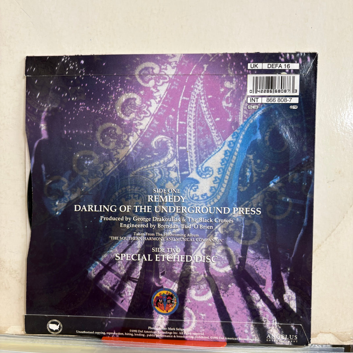 The Black Crowes - Remedy Etched Single Vinyl