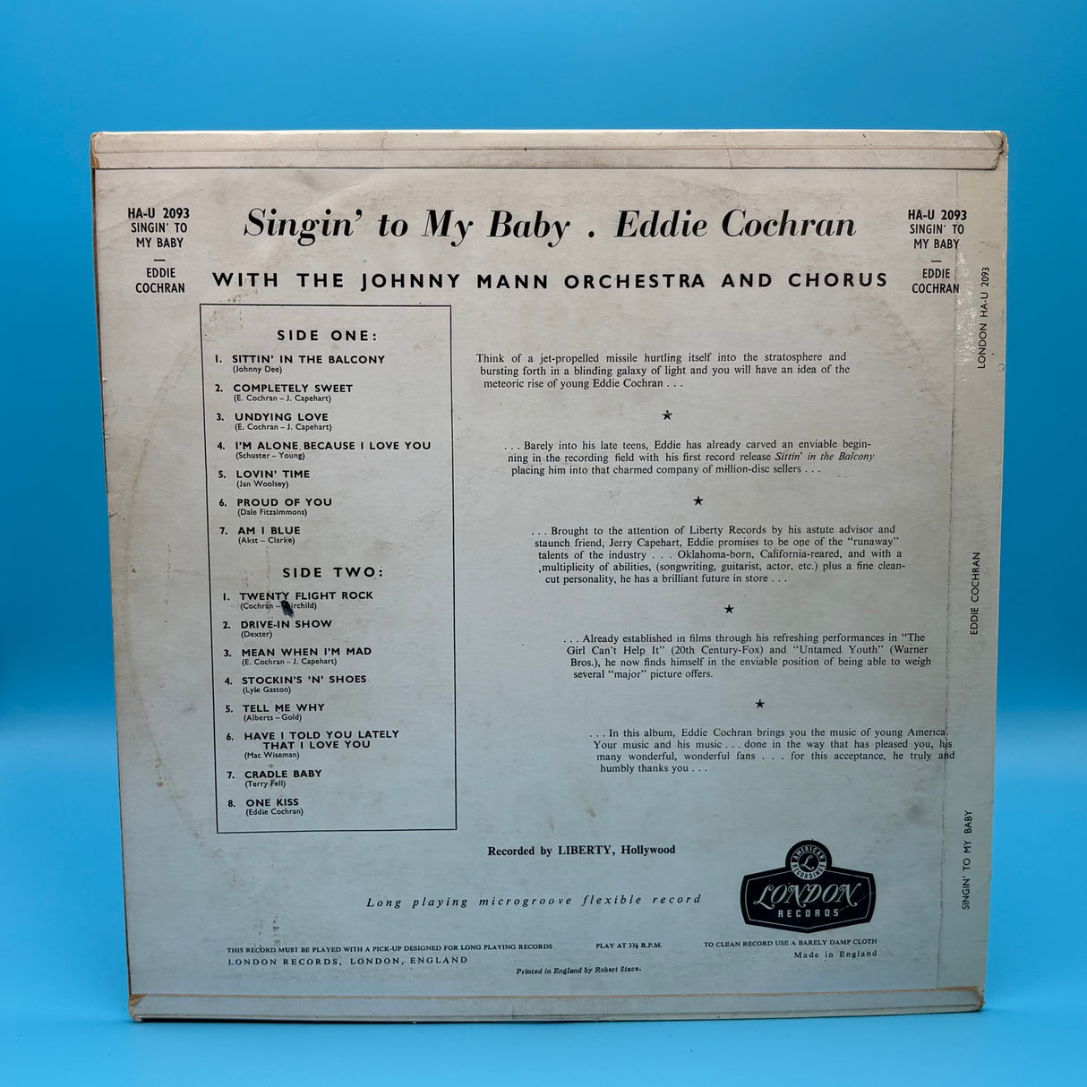 Eddie Cochran - Singin' To My Baby Vinyl