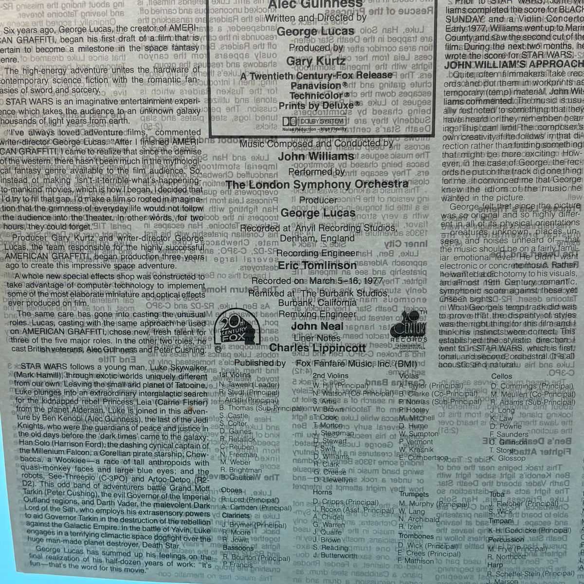 Star Wars - Original Soundtrack With Letter From Label Vinyl