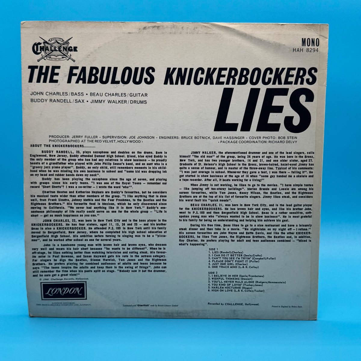 The Fabulous Knickerbockers - Lies Vinyl