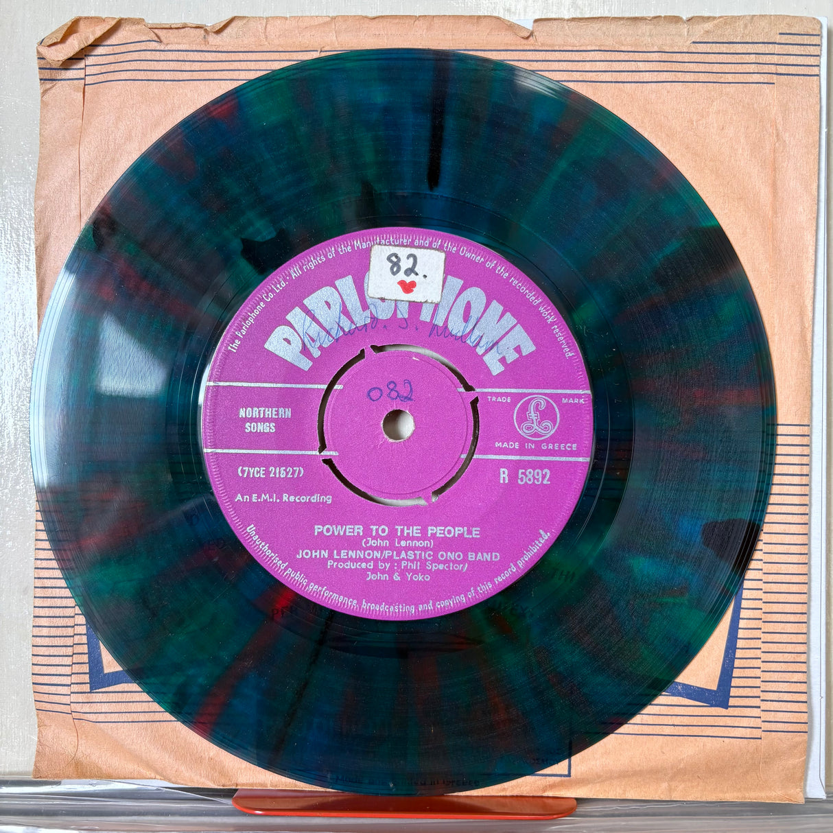 John Lennon - Power to the People Greek Green Splatter Vinyl Single