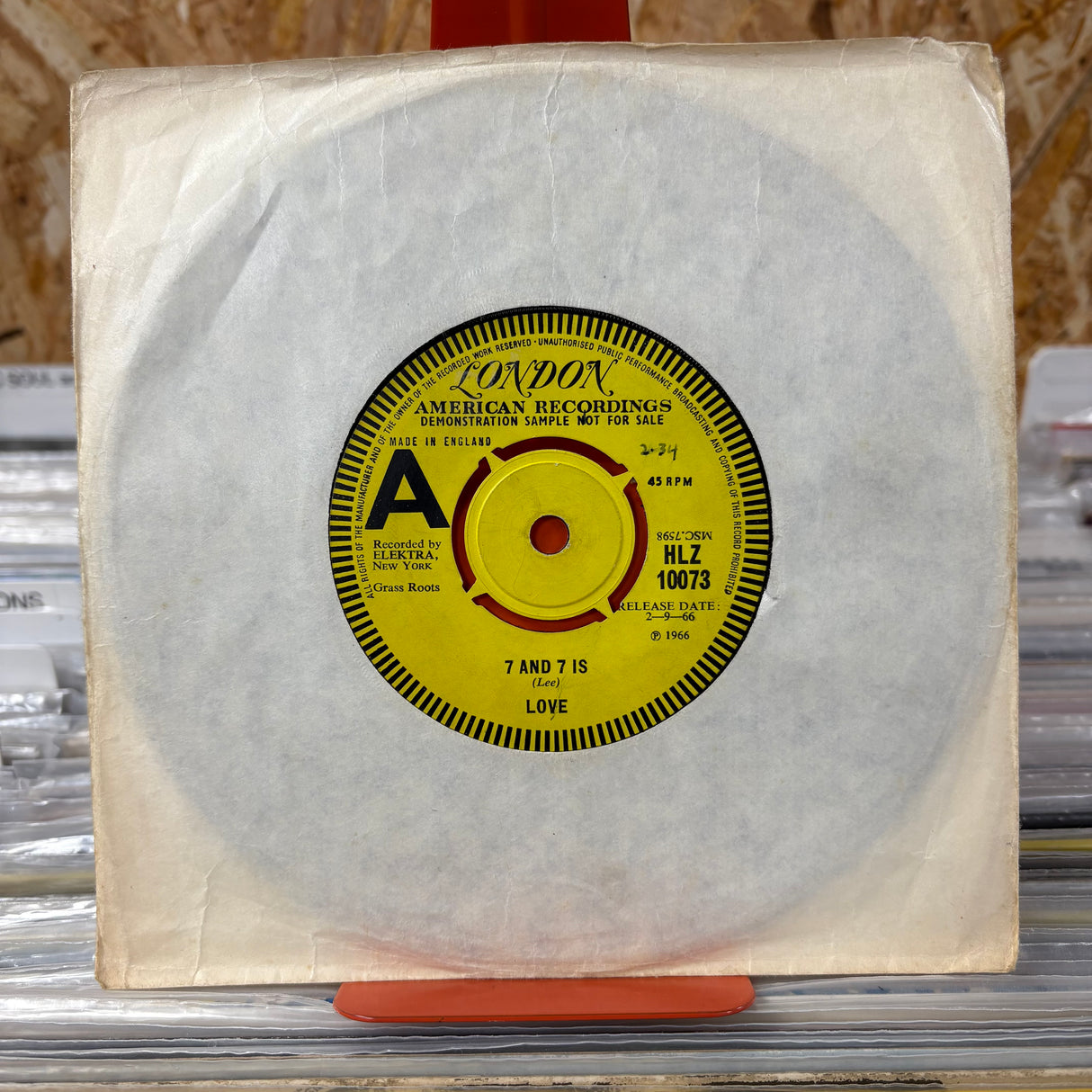 Love - 7 And 7 Is - London Label Demonstration Copy - 7" Single - VINYL