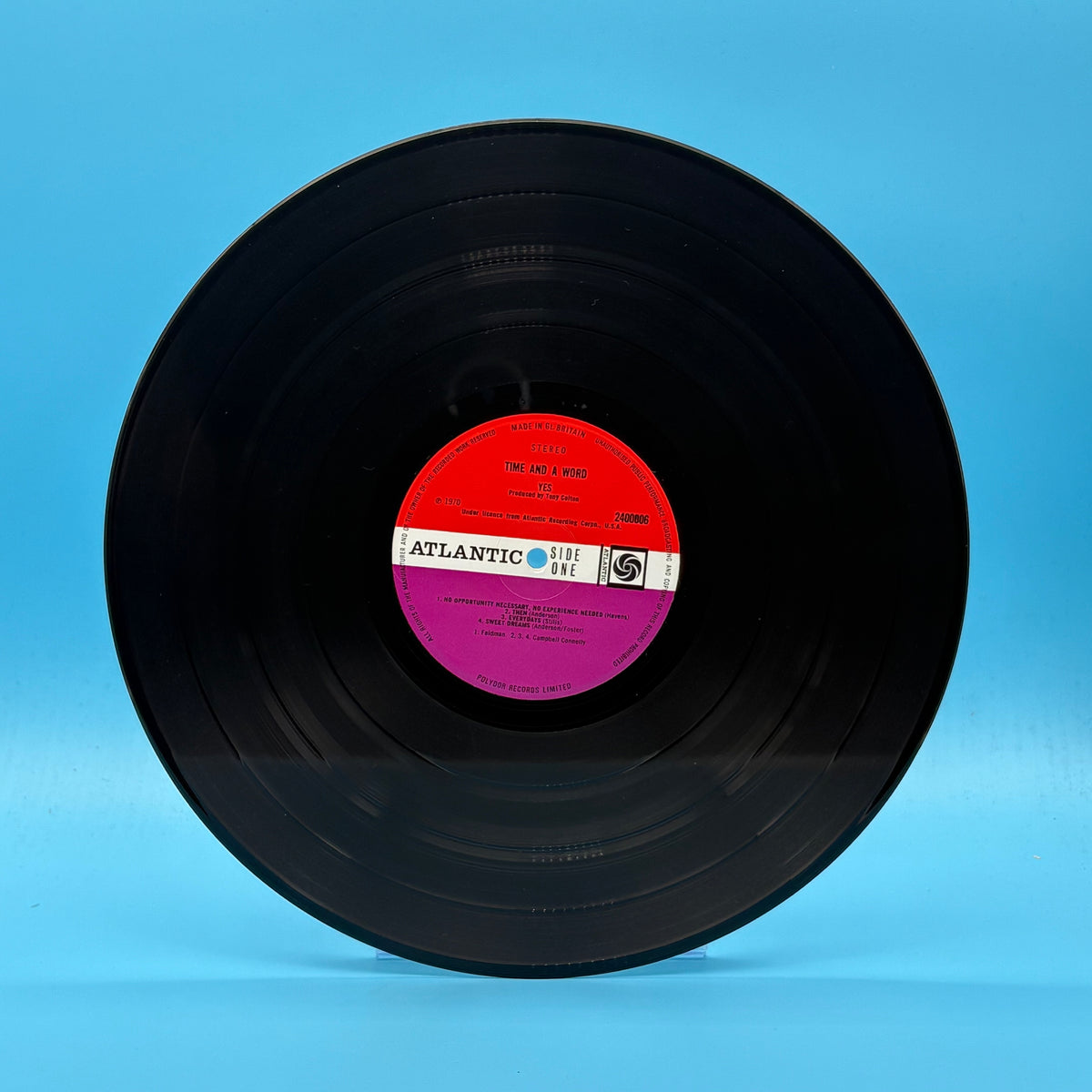 Yes - Time and a Word Original Plum Atlantic Vinyl