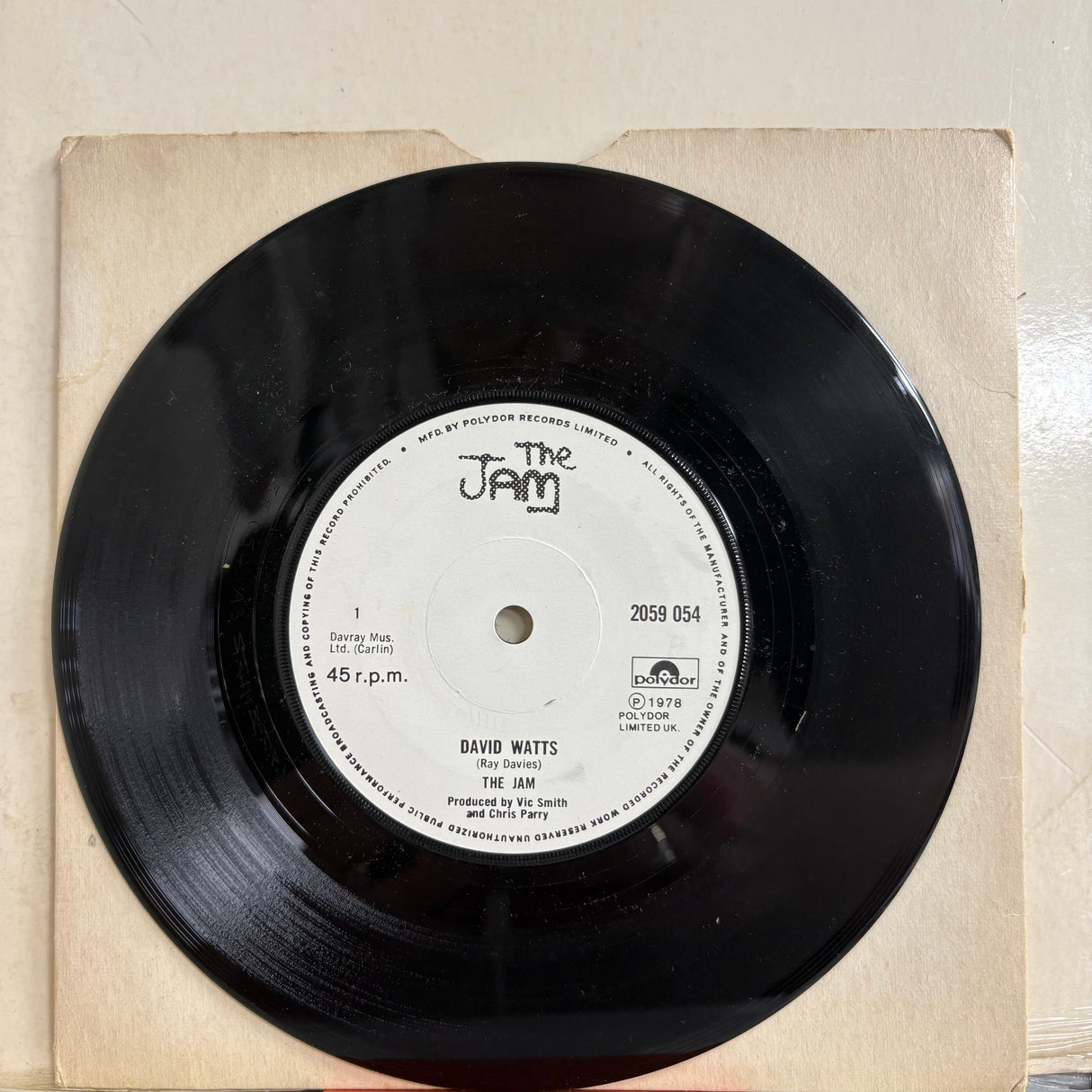 The Jam - David Watts White Label Vinyl