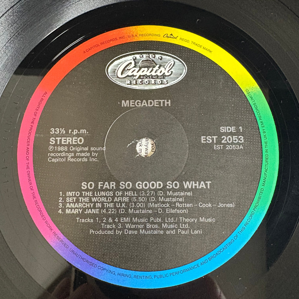 Megadeth - So far, So Good, So What? - VINYL