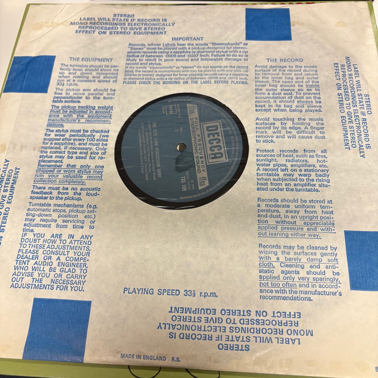 The Pete York Percussion Band - Self Titled - VINYL