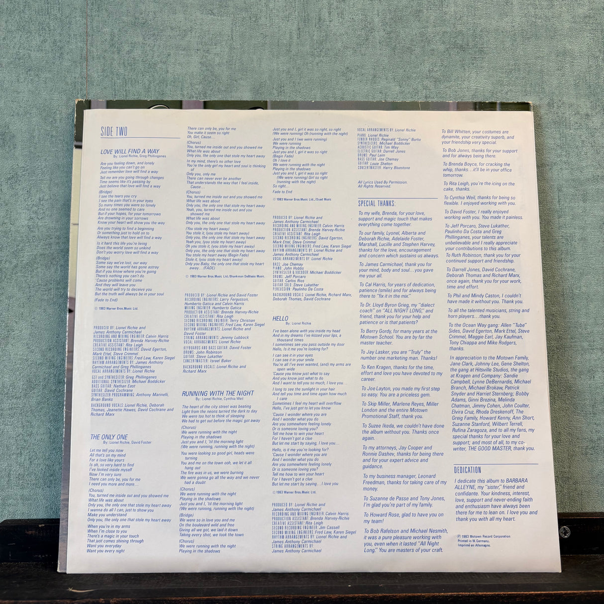 Lionel Richie - Can't Slow Down Vinyl