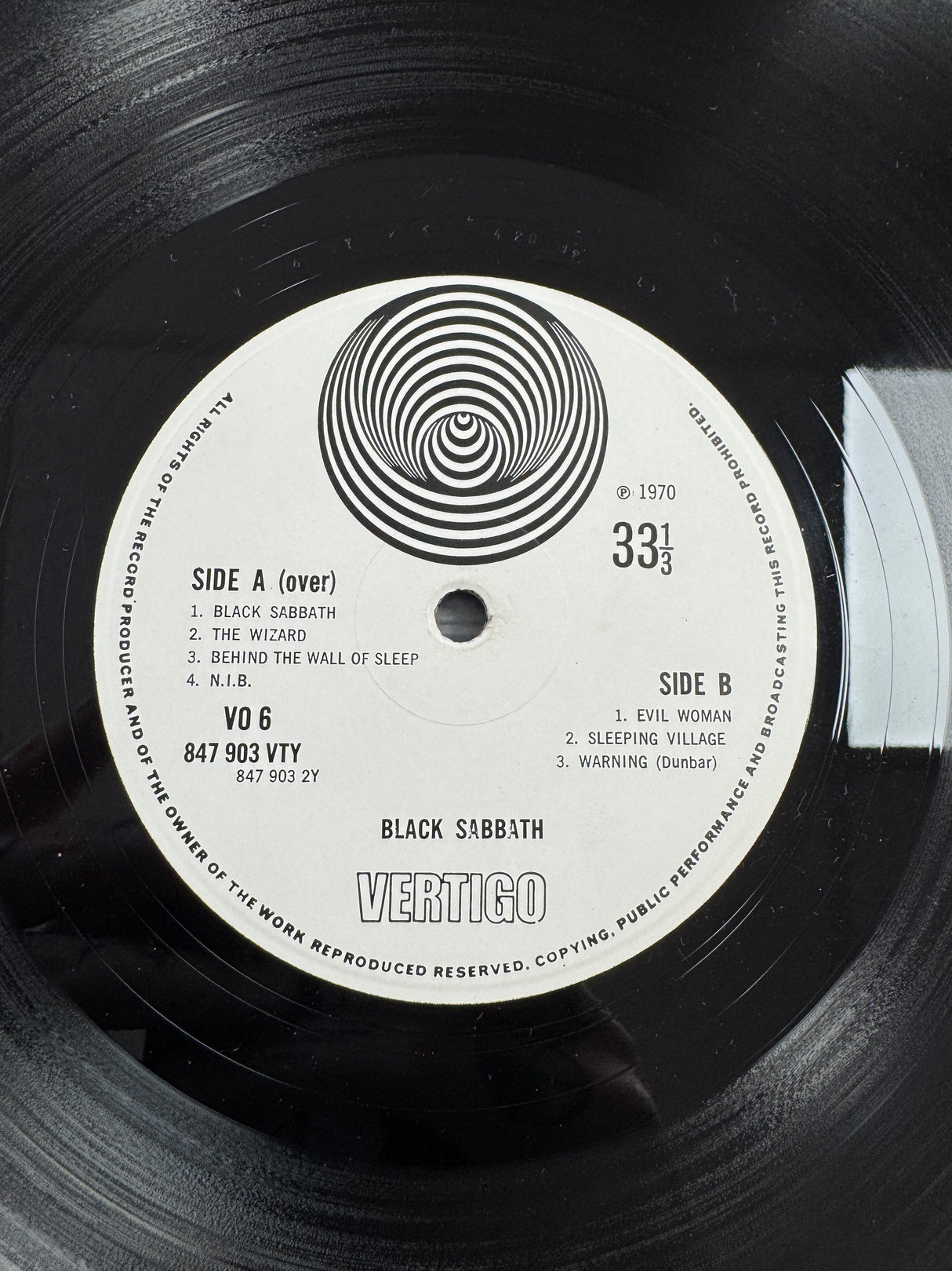 Black Sabbath - Black Sabbath - Vertigo Swirl - NM