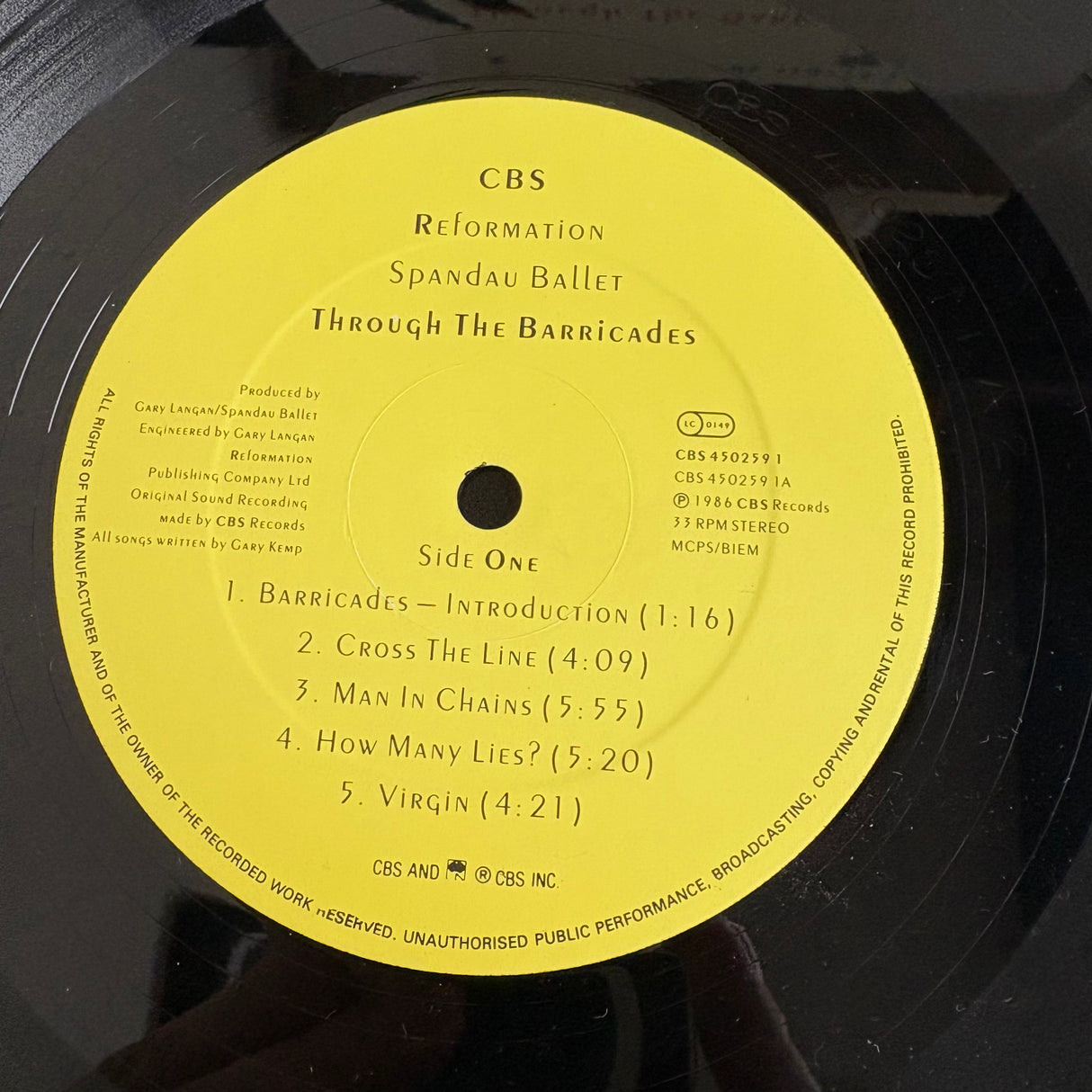 Spandau Ballet - Through The Barricades - VINYL