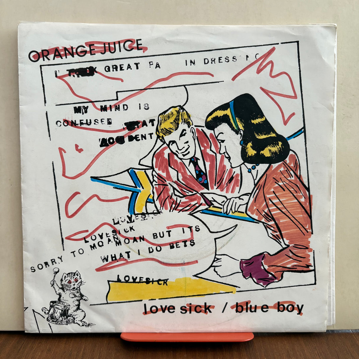 Orange Juice - Love Sick/Blue Boy - Hand Coloured Sleeve - With Flexi Disc - 7 inch Single - VINYL