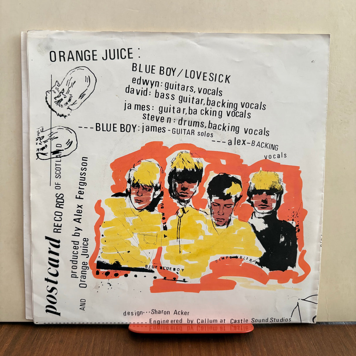 Orange Juice - Love Sick/Blue Boy - Hand Coloured Sleeve - With Flexi Disc - 7 inch Single - VINYL