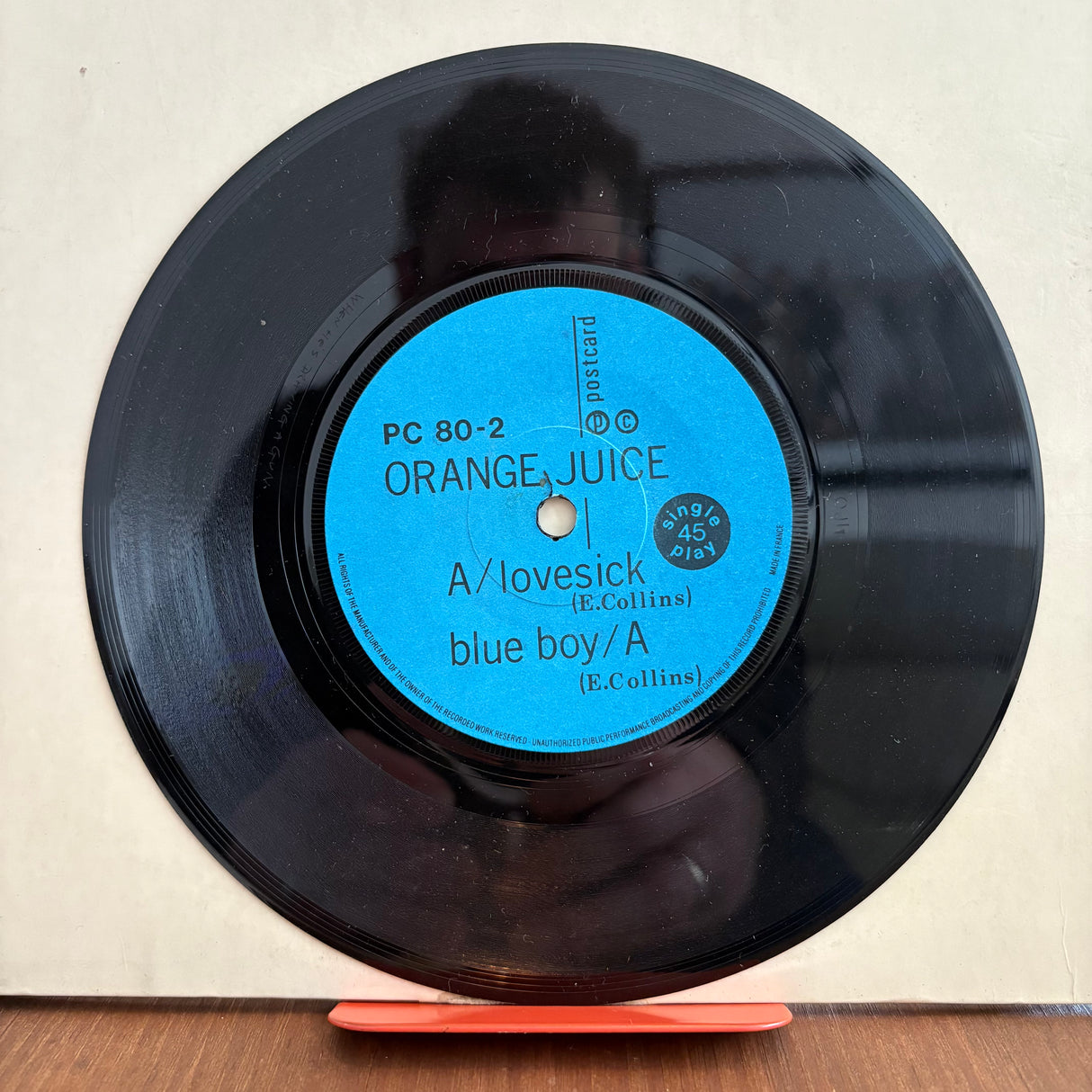 Orange Juice - Love Sick/Blue Boy - Hand Coloured Sleeve - With Flexi Disc - 7 inch Single - VINYL