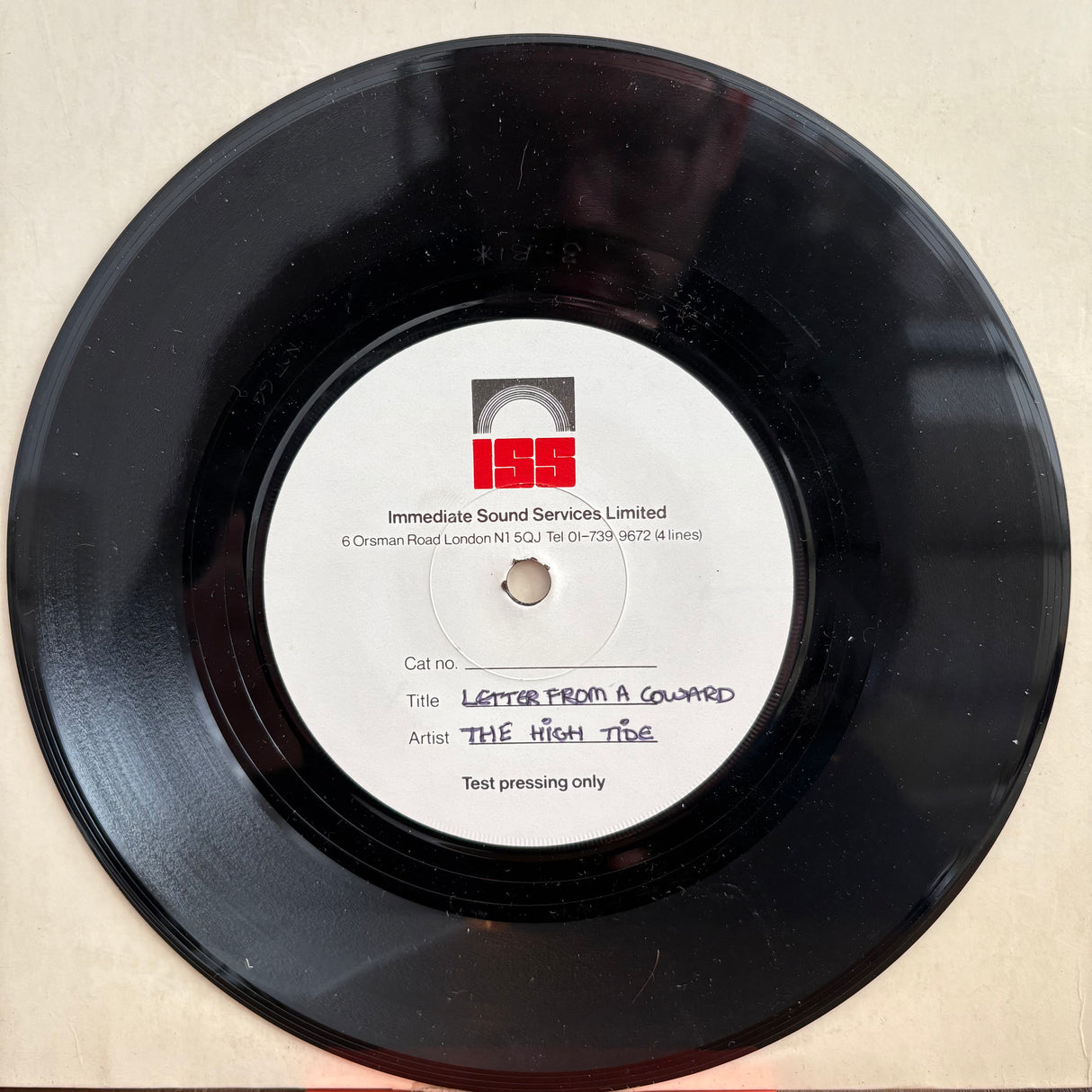 The High Tide - Baby Dancing - Test Pressing - 7 inch Single - VINYL