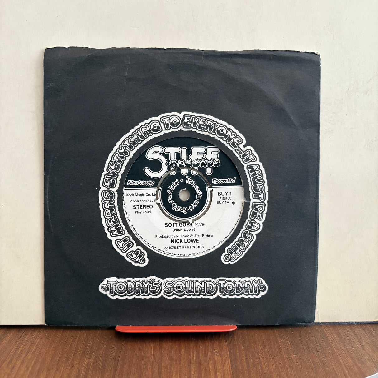 Nick Lowe - So It Goes - First Release On Stiff Records - 7 inch Single - VINYL