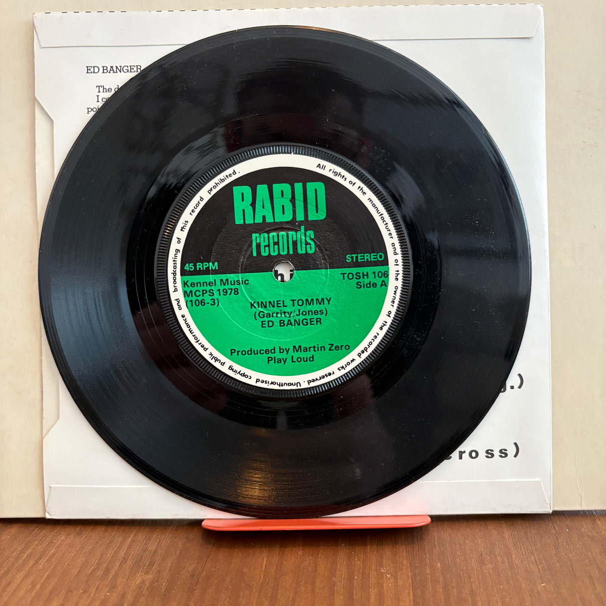 Ed Banger - Kinnel Tommy - Hand Numbered HOCK17 - 7 inch Single - VINYL