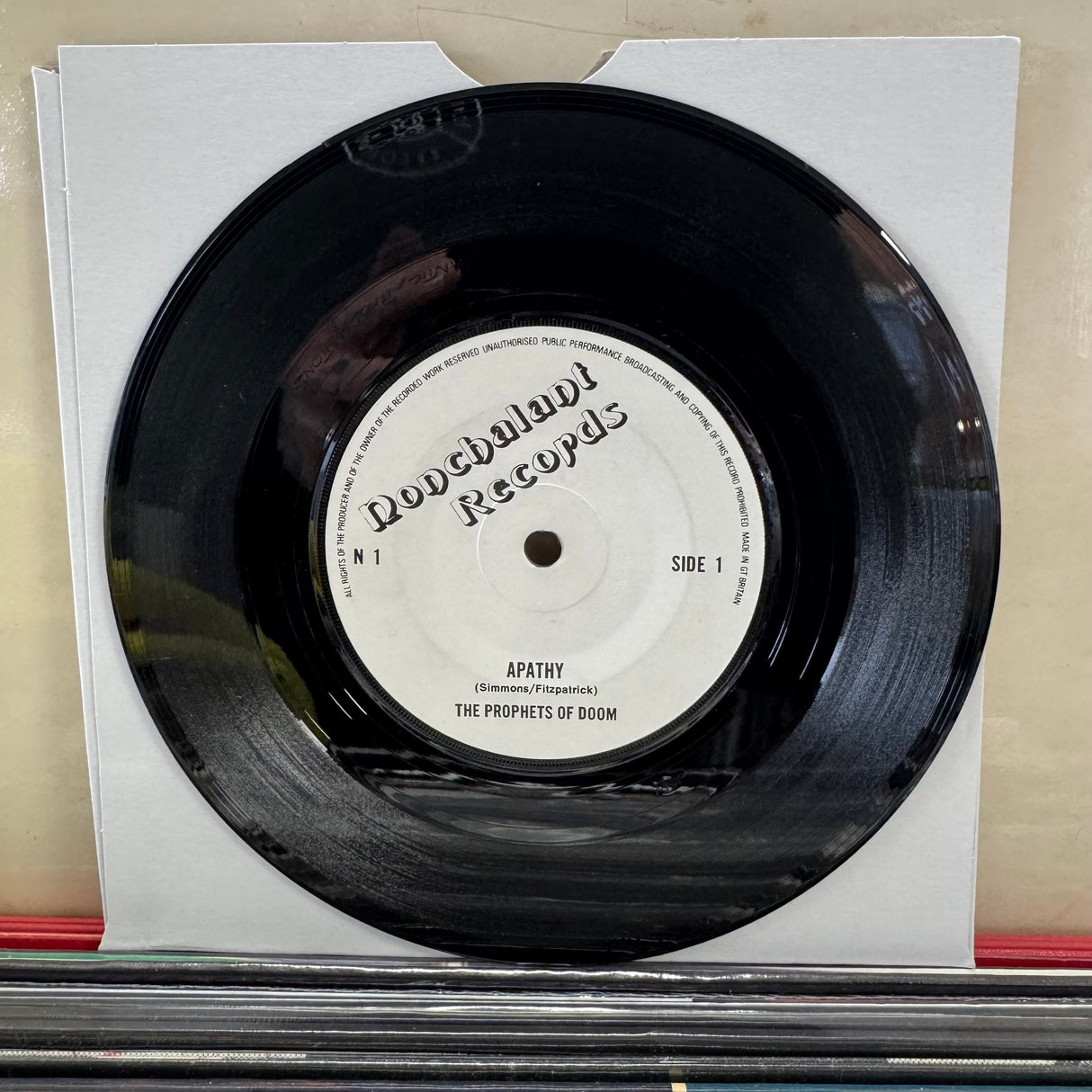 The Prophets Of Doom - Apathy - 7 inch Single - VINYL