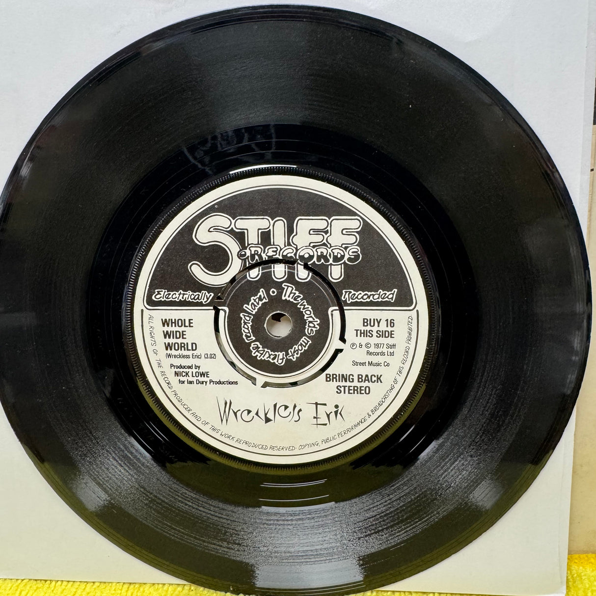 Wreckless Eric - Whole Wide World - 7 inch Single - VINYL