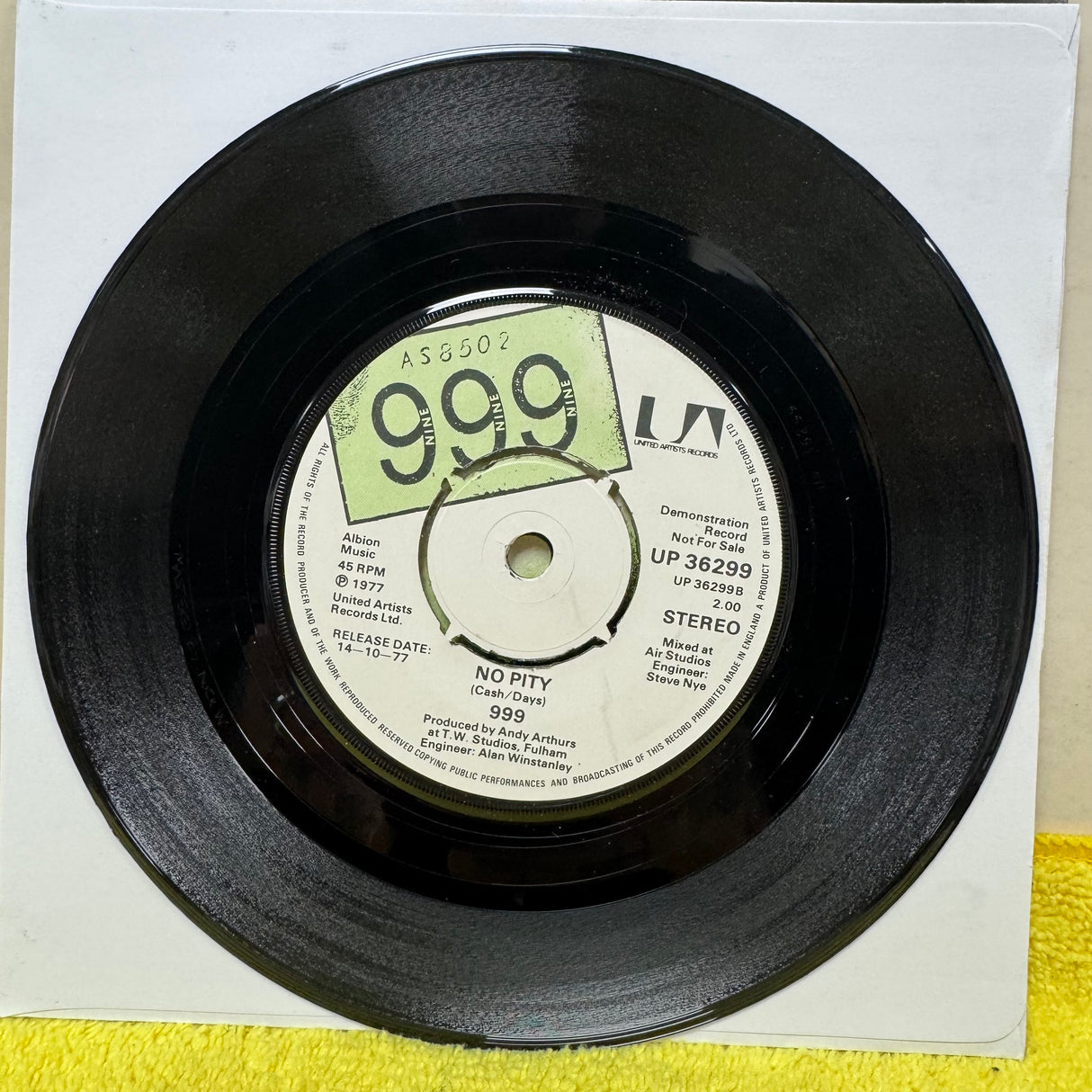 999 - Nasty Nasty - Promo - 7 inch Single - VINYL