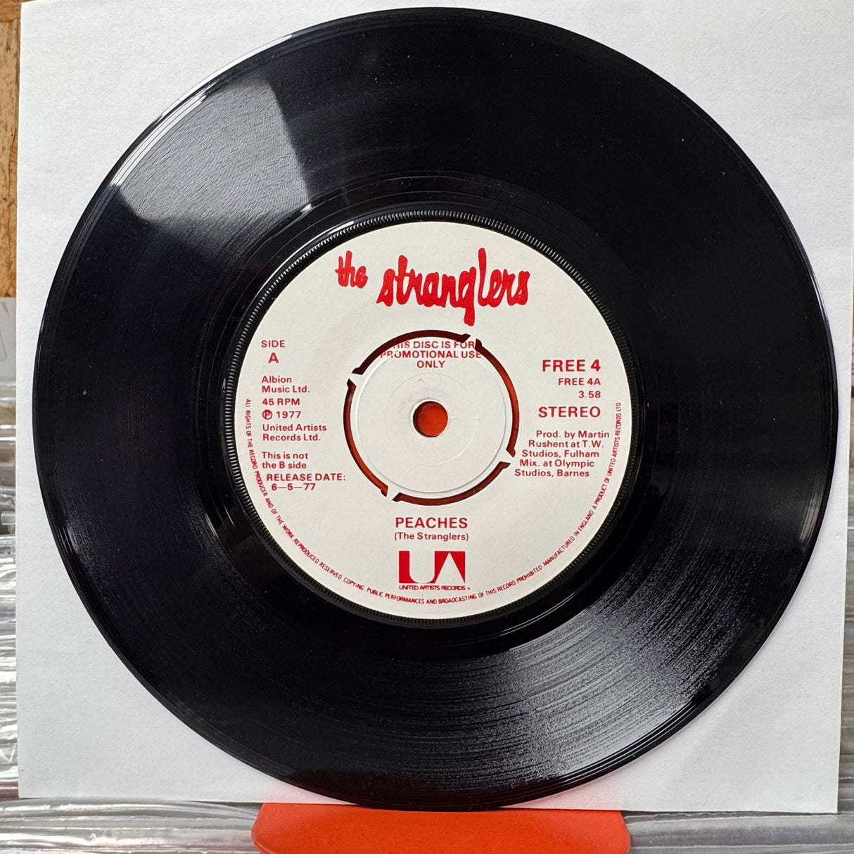 The Stranglers - Peaches / Go Buddy Go Promo with the Blackmail Sleeve Single Vinyl
