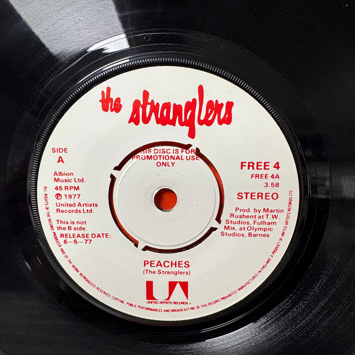 The Stranglers - Peaches / Go Buddy Go Promo with the Blackmail Sleeve Single Vinyl