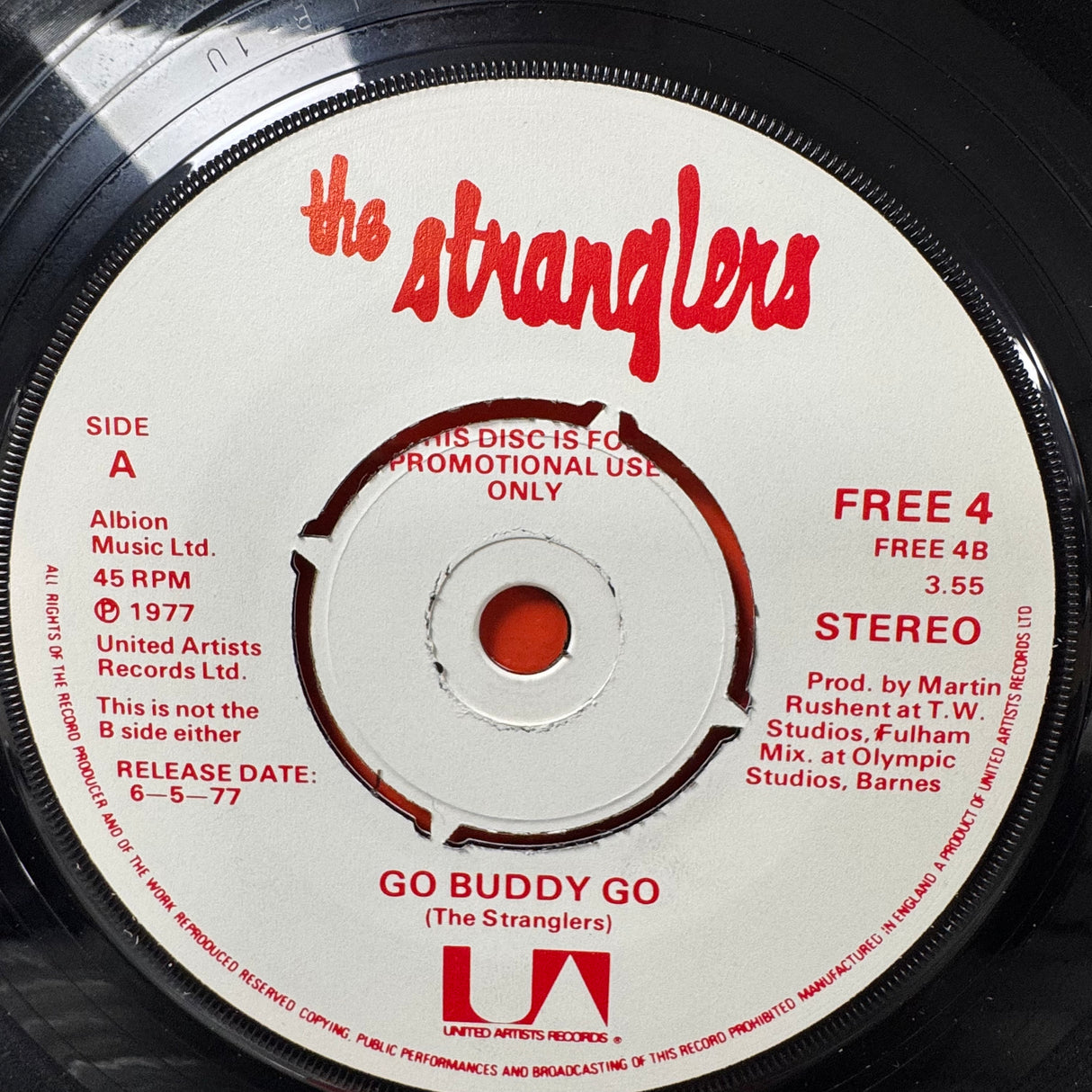 The Stranglers - Peaches / Go Buddy Go Promo with the Blackmail Sleeve Single Vinyl