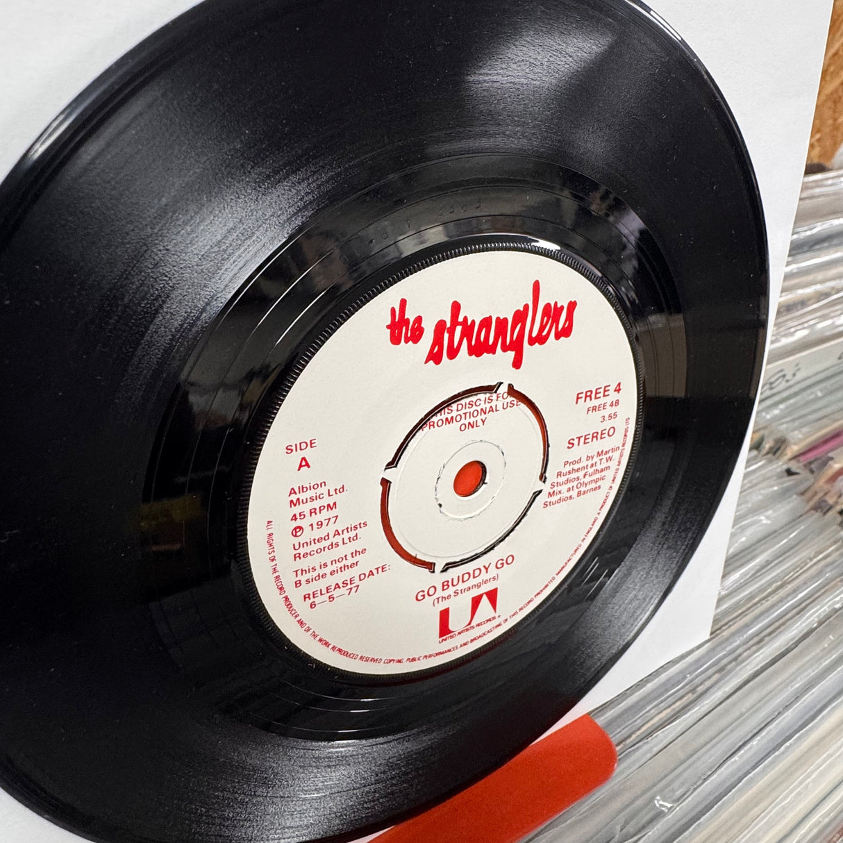 The Stranglers - Peaches / Go Buddy Go Promo with the Blackmail Sleeve Single Vinyl