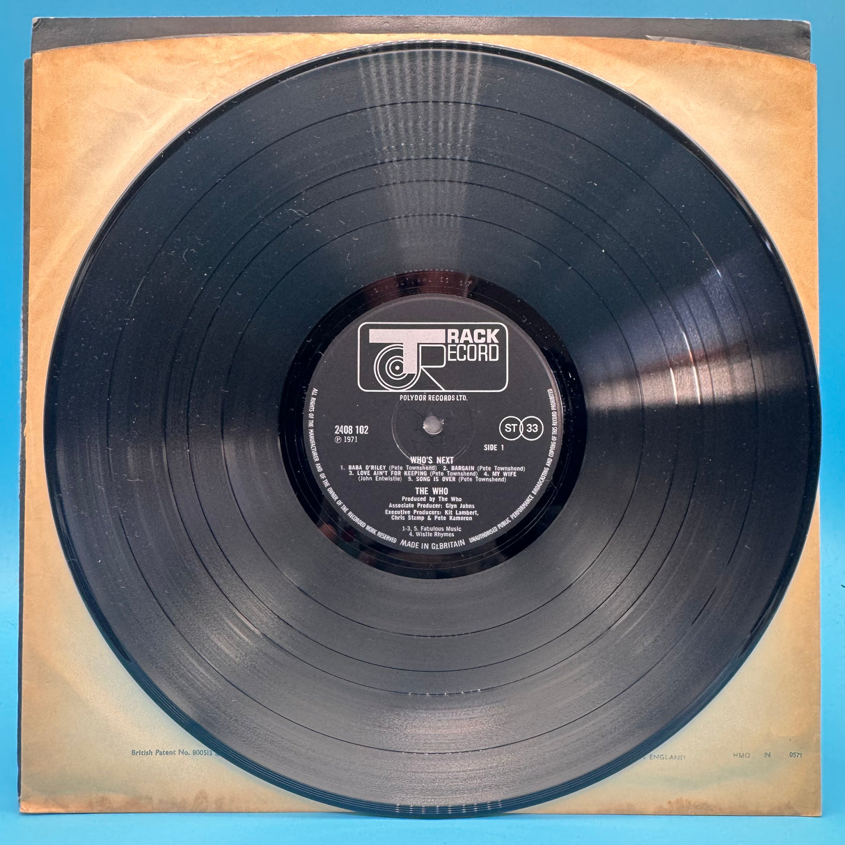The Who - Who's Next Original Track Records with Headhunters Inner Sleeve Vinyl