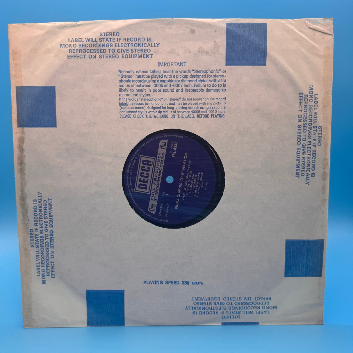 Genesis - From Genesis to Revelation Stereo Boxed Decca Vinyl